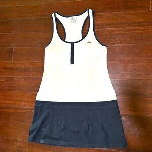 Lacoste White and Black Tennis-Style Mini Dress